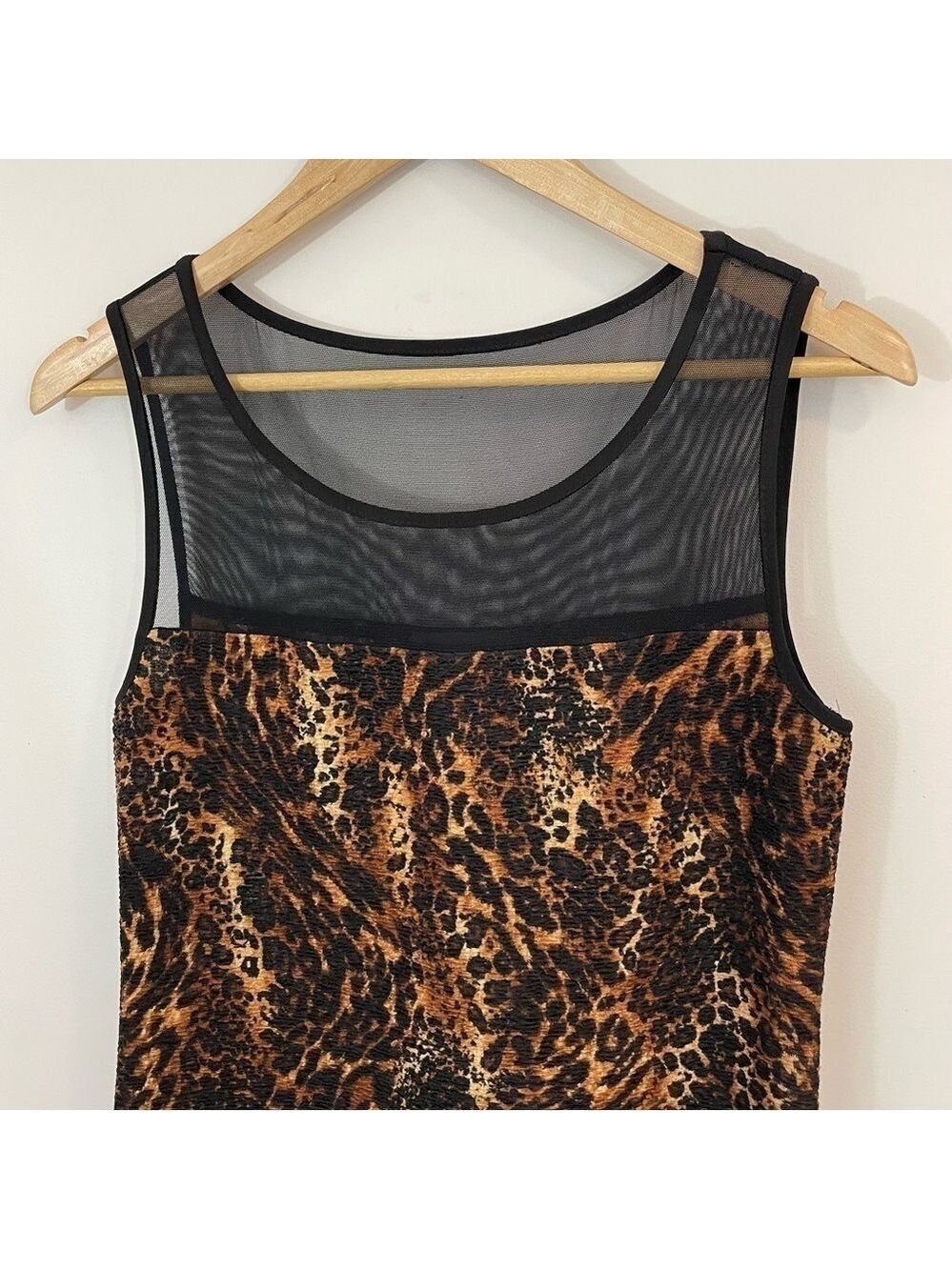 Connected Animal Print Cocktail Dress Womens 10 M Brown Black MOB WIFE Sheath